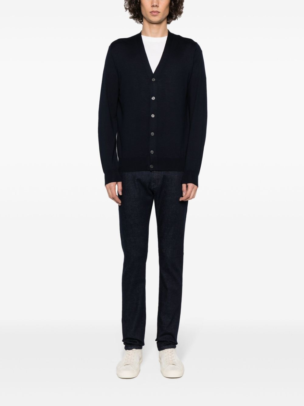 V-neck vigin wool cardigan - 2