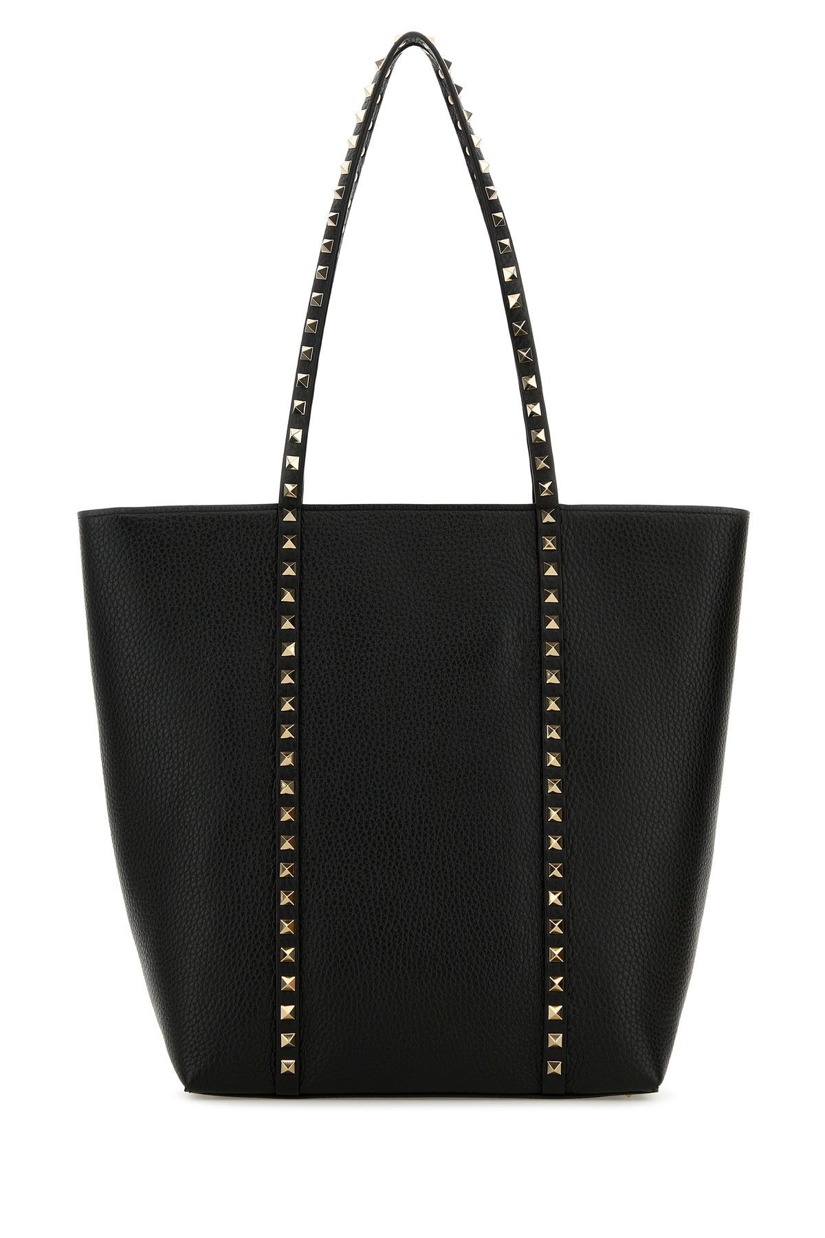 Black leather Rockstud shopping bag - 3