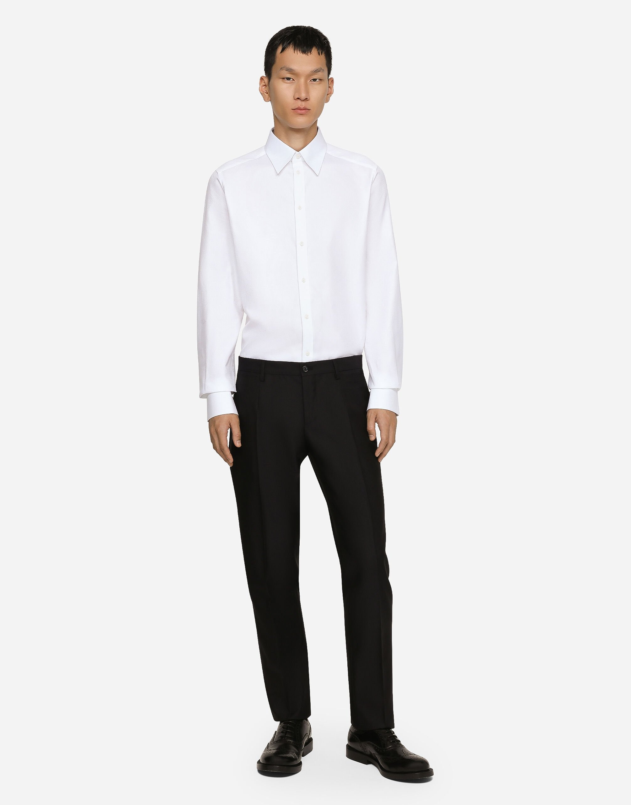 Cotton micro-jacquard Martini-fit shirt - 2