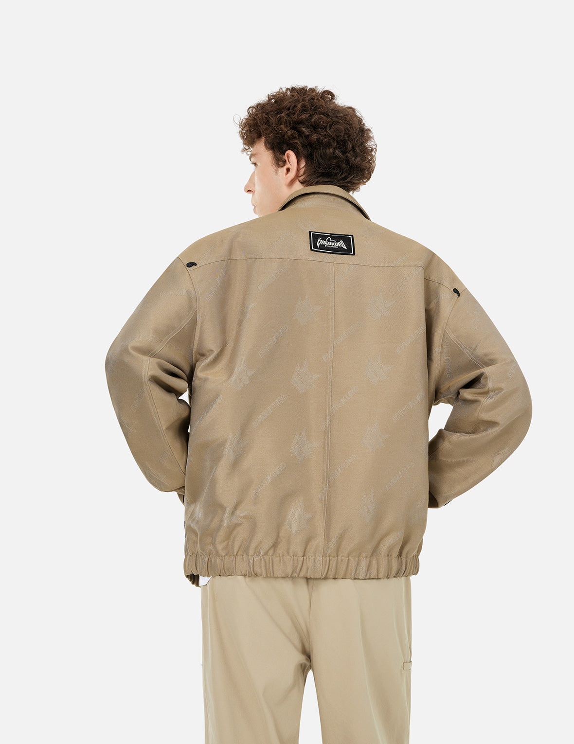 Monogram Logo Jacquard Oversized Coach Jacket - 6