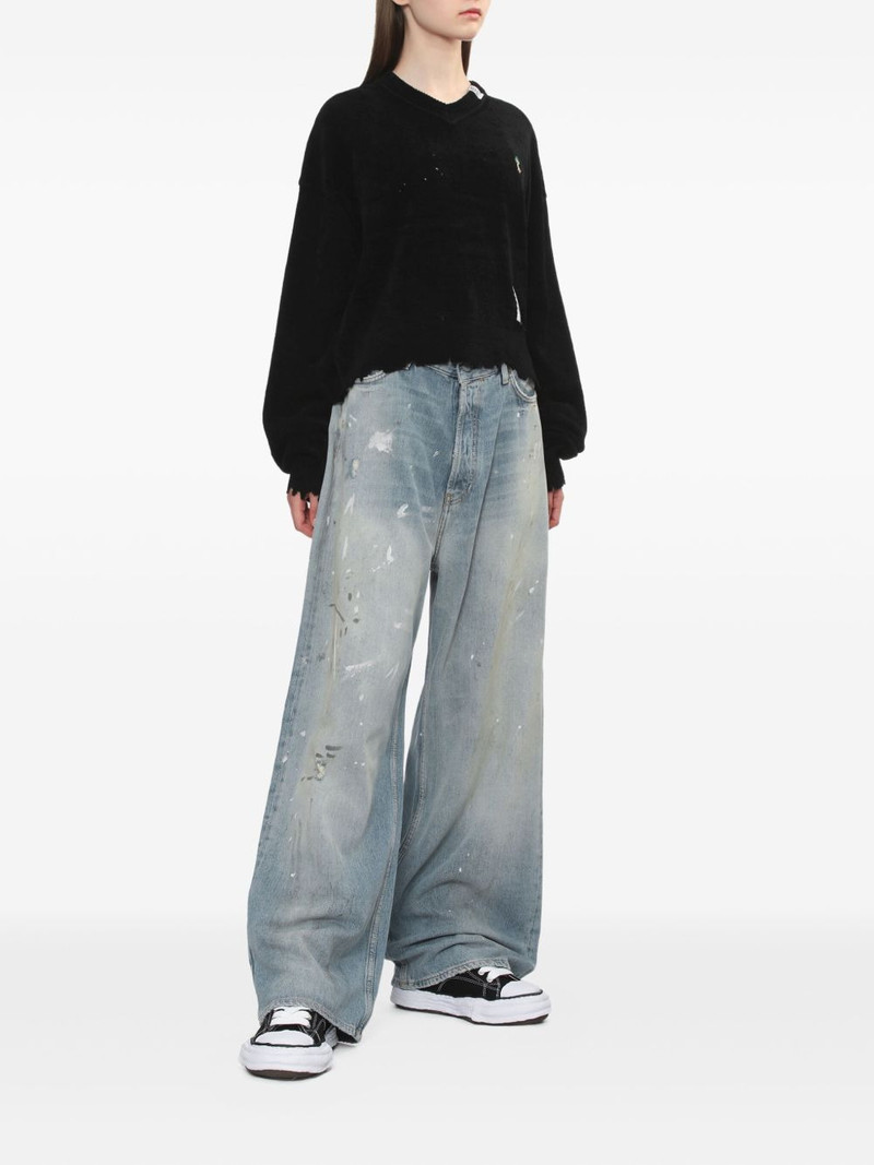 Maison MIHARAYASUHIRO frayed V-neck sweater outlook