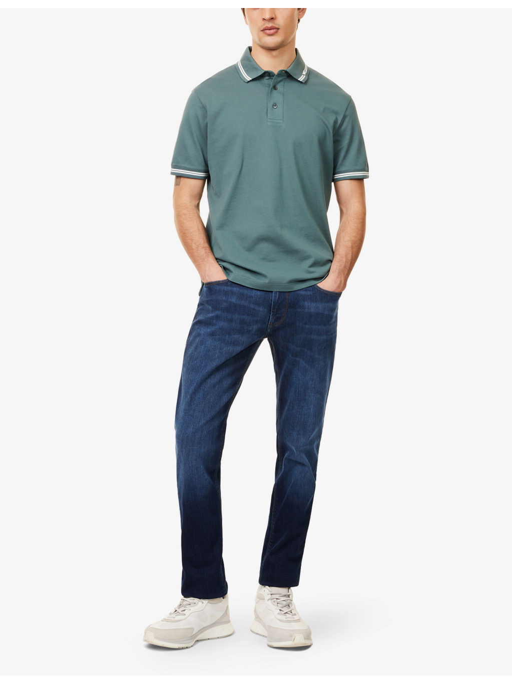 Logo-embellished straight-leg denim jeans - 2
