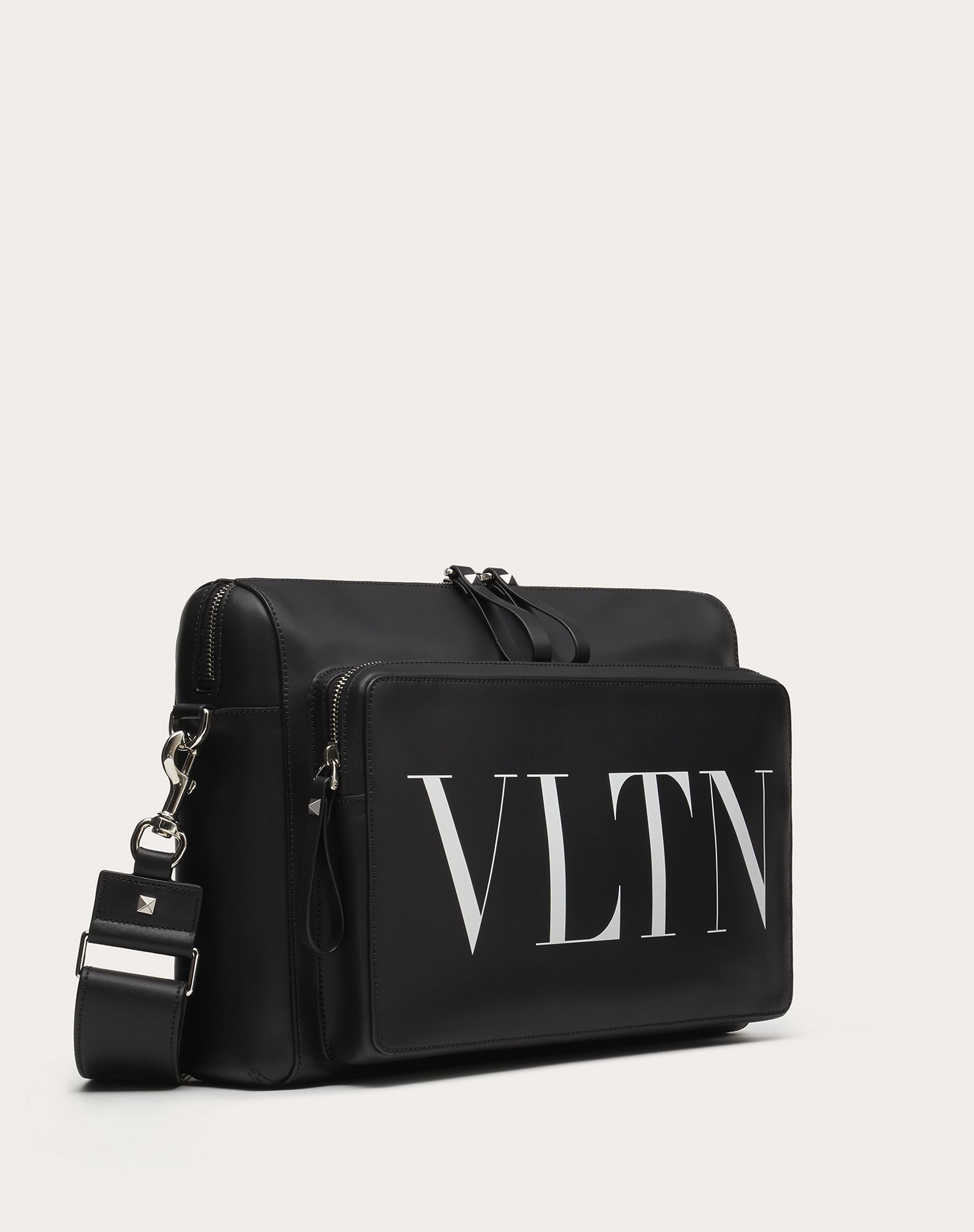 LEATHER VLTN MESSENGER BAG - 2