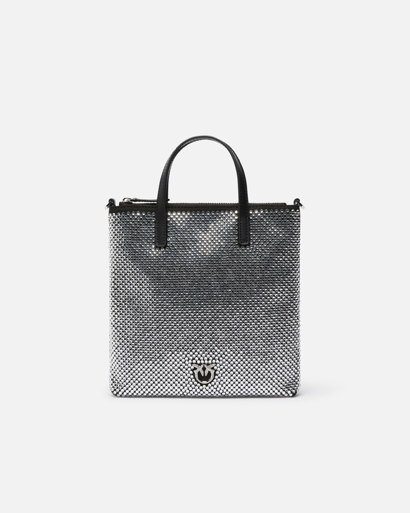 SMALL SHOPPING BAG WITH JEWEL RHINESTONES AND SHOULDER STRAP 1