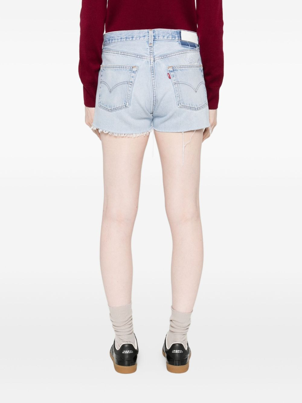 frayed-edges denim shorts - 4