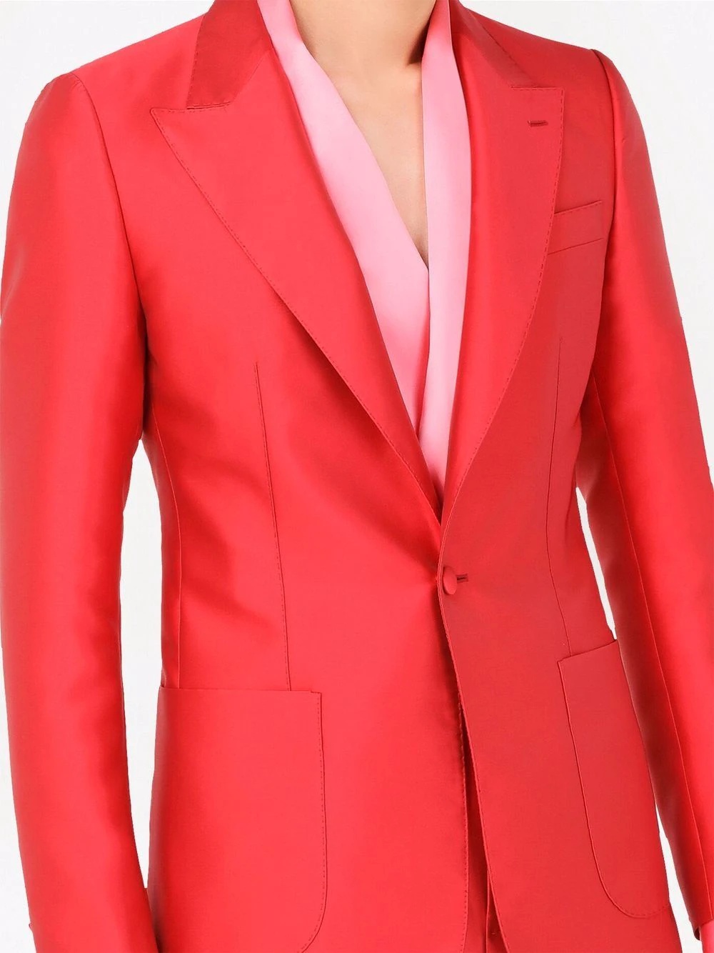 satin single-breasted blazer - 5