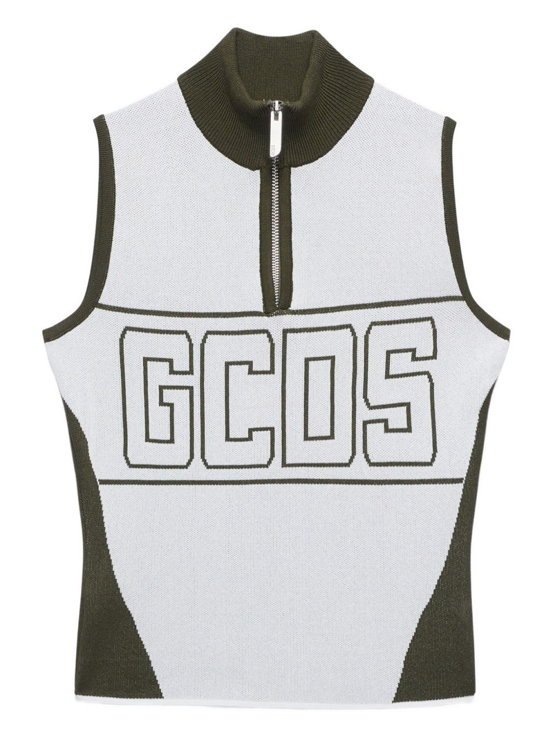 band-logo half-zip top 1