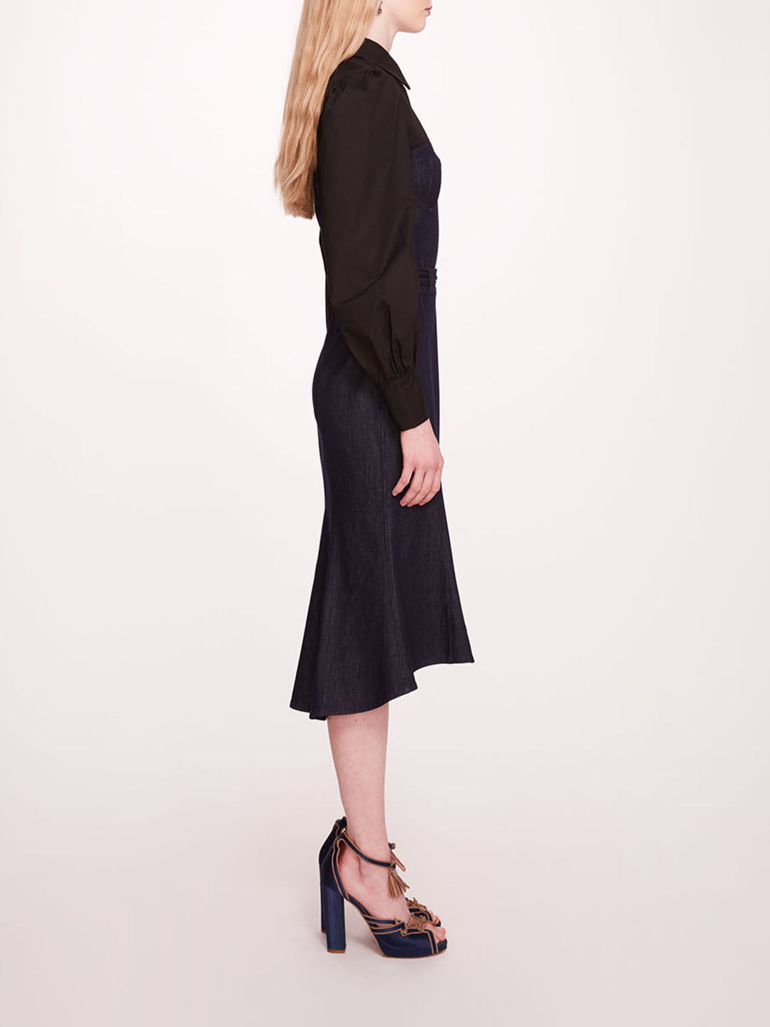 DENIM POPLIN SHIRT DRESS - 3
