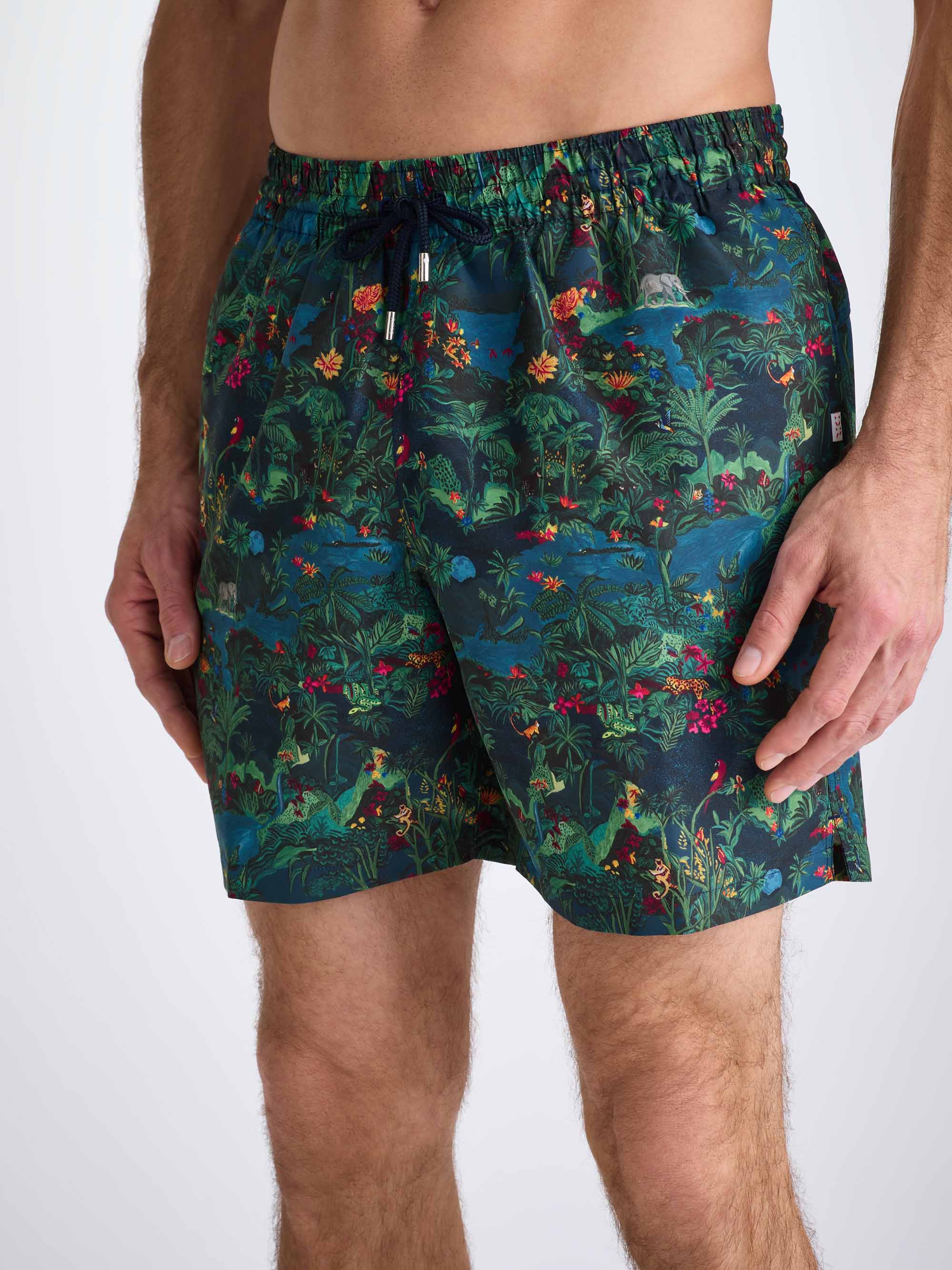 Men's Swim Shorts Multi Midnight Jungle Print - 5