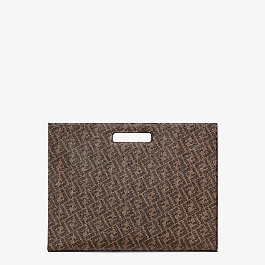 Brown fabric shopping bag - 4