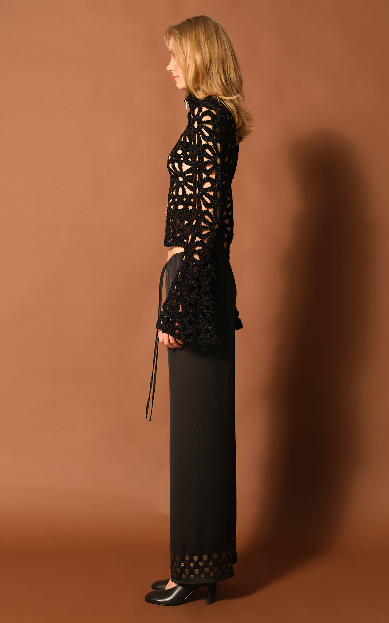 Jun Embroidered Zip-Up Top black - 3
