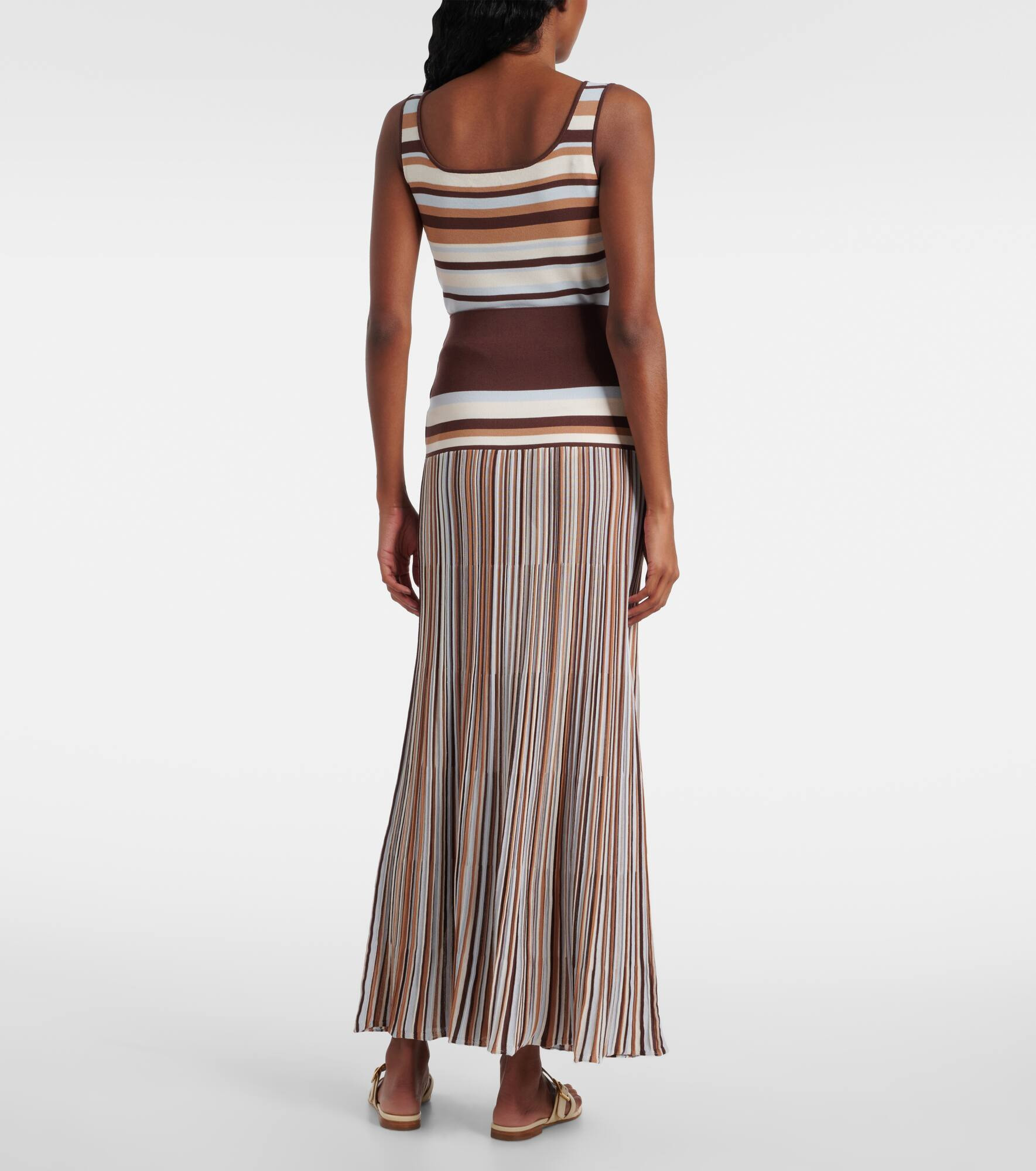 Citara striped cotton-blend maxi skirt - 3