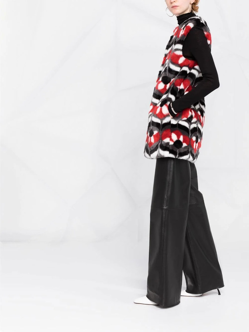 geometric faux-fur gilet 6