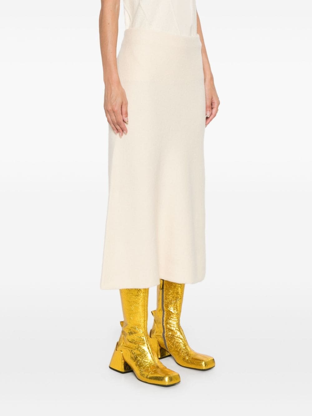 boiled wool midi skirt - 3