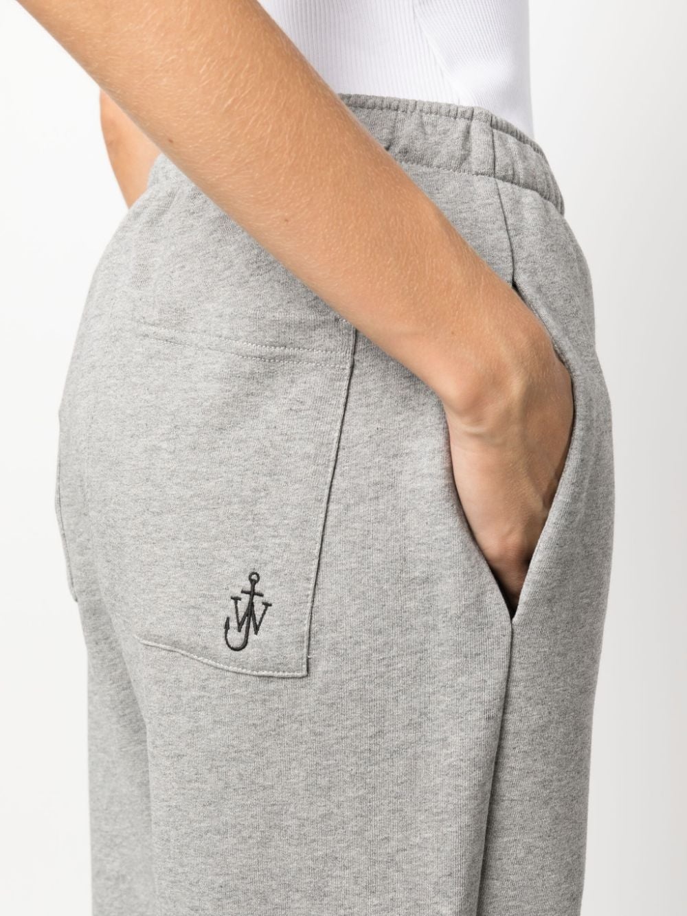 logo-embroidered organic cotton track trousers - 5