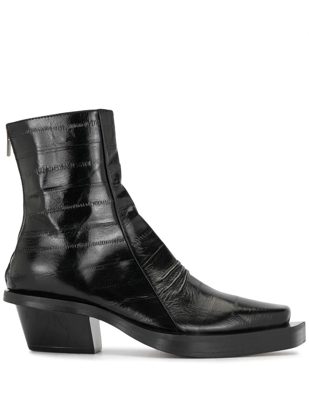 croc-effect ankle boots - 1