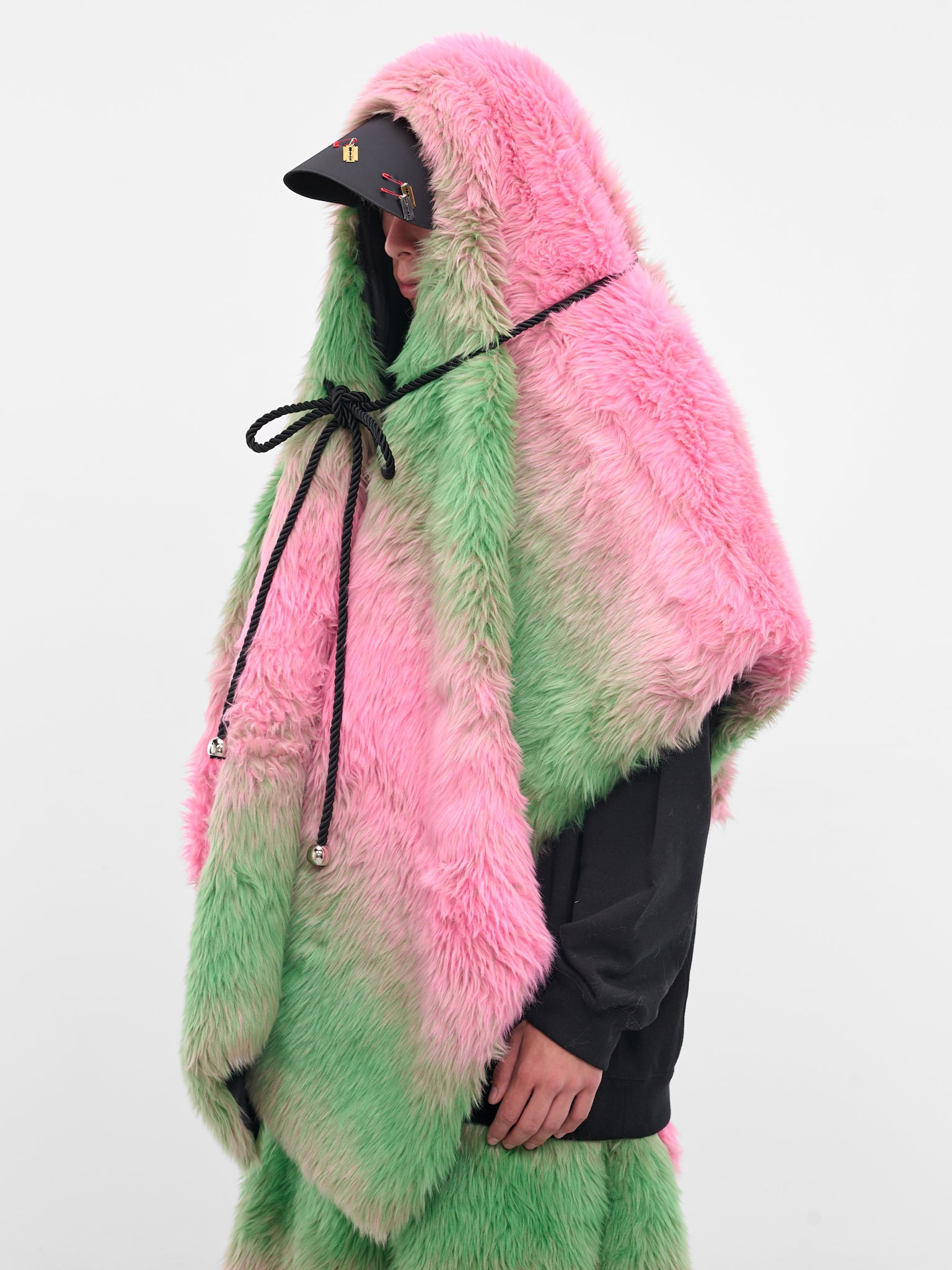 Gradient Fur Poncho Stole - 2