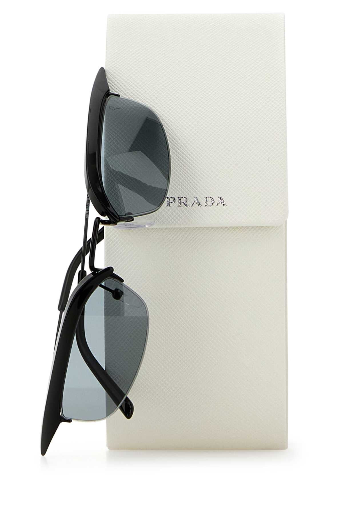 Prada Women Black Acetate And Metal Prada Runway Sunglasses - 3