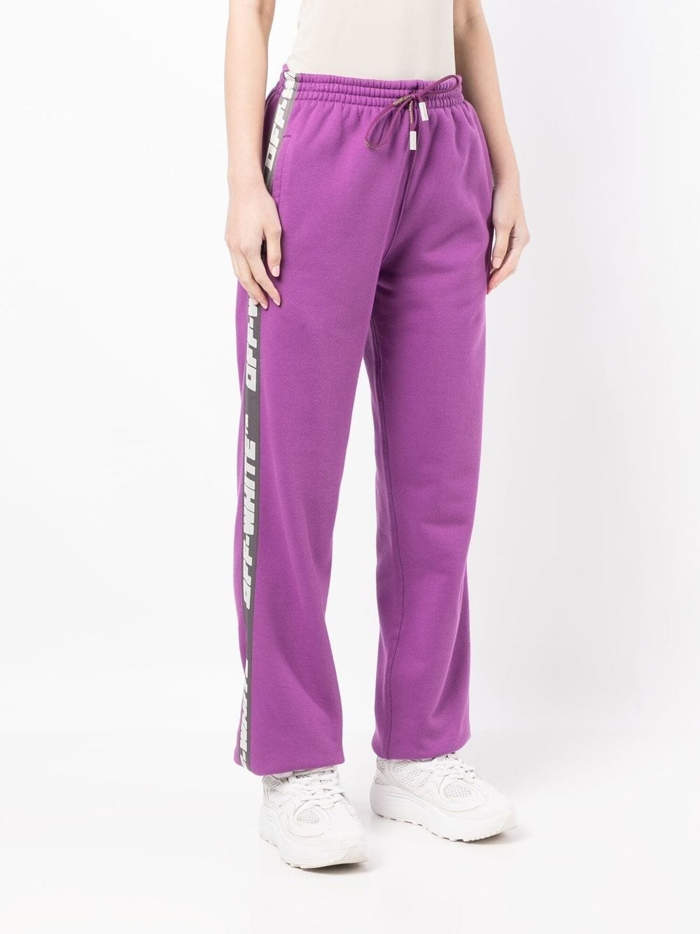 logo-tape cotton track pants - 3