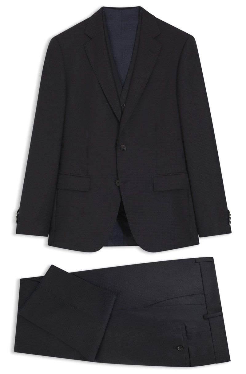 THREE-PIECE SLIM-FIT SUIT IN PATTERNED VIRGIN WOOL 8