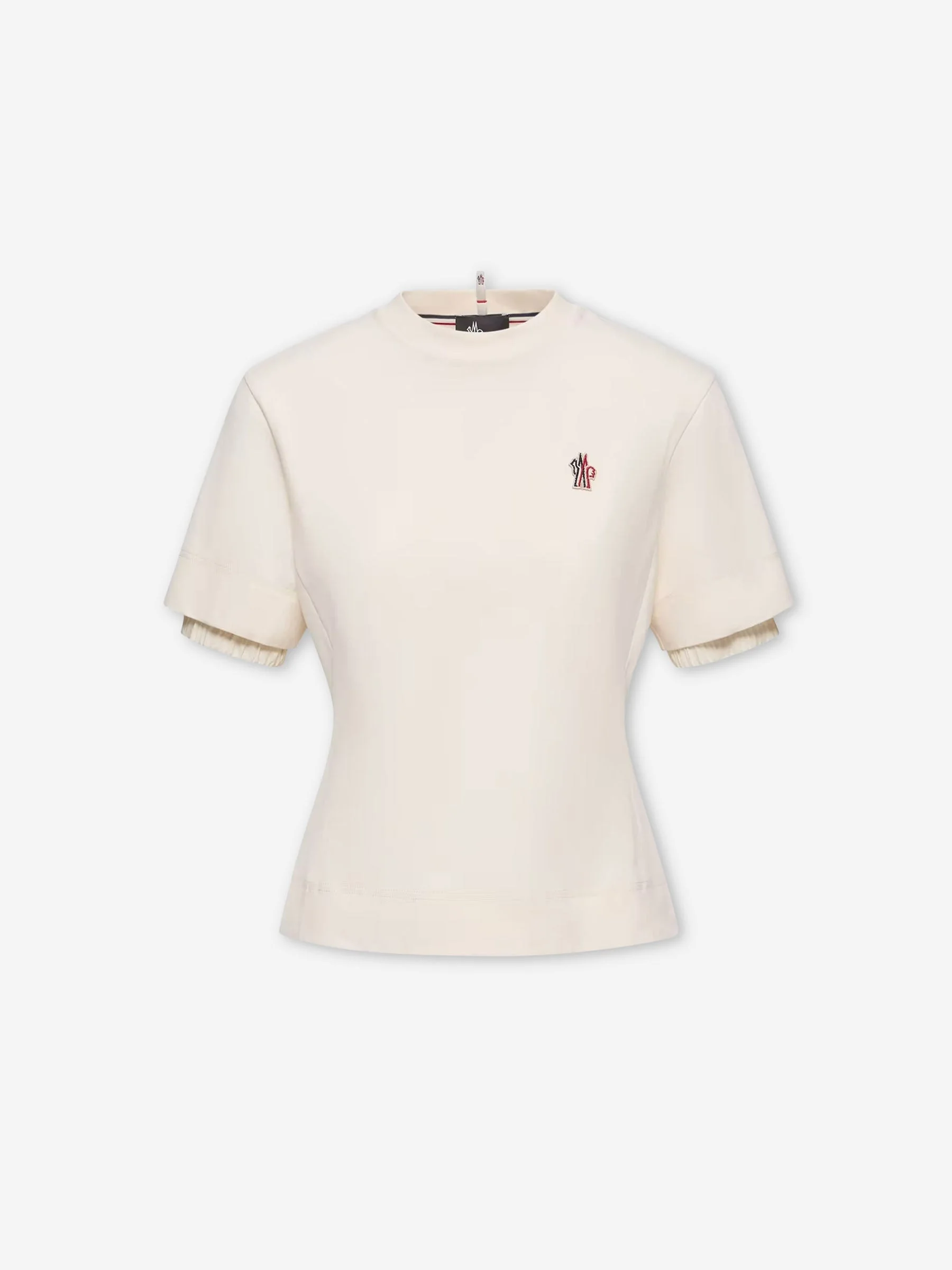 COTTON BLEND T-SHIRT WITH LOGO PATCH - 1