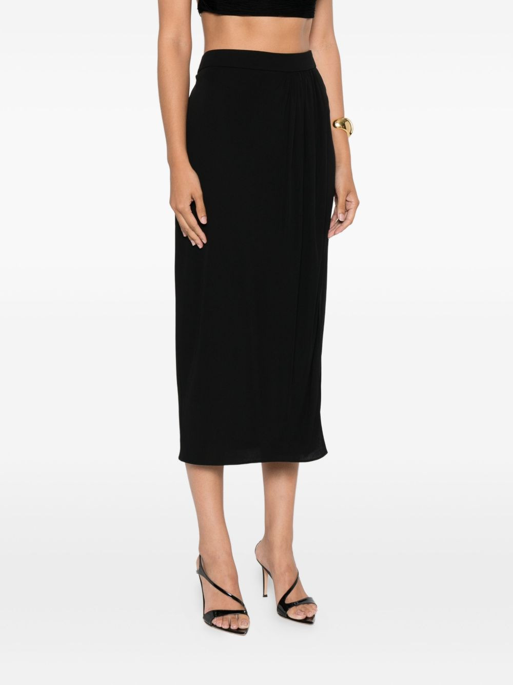 draped midi skirt - 3