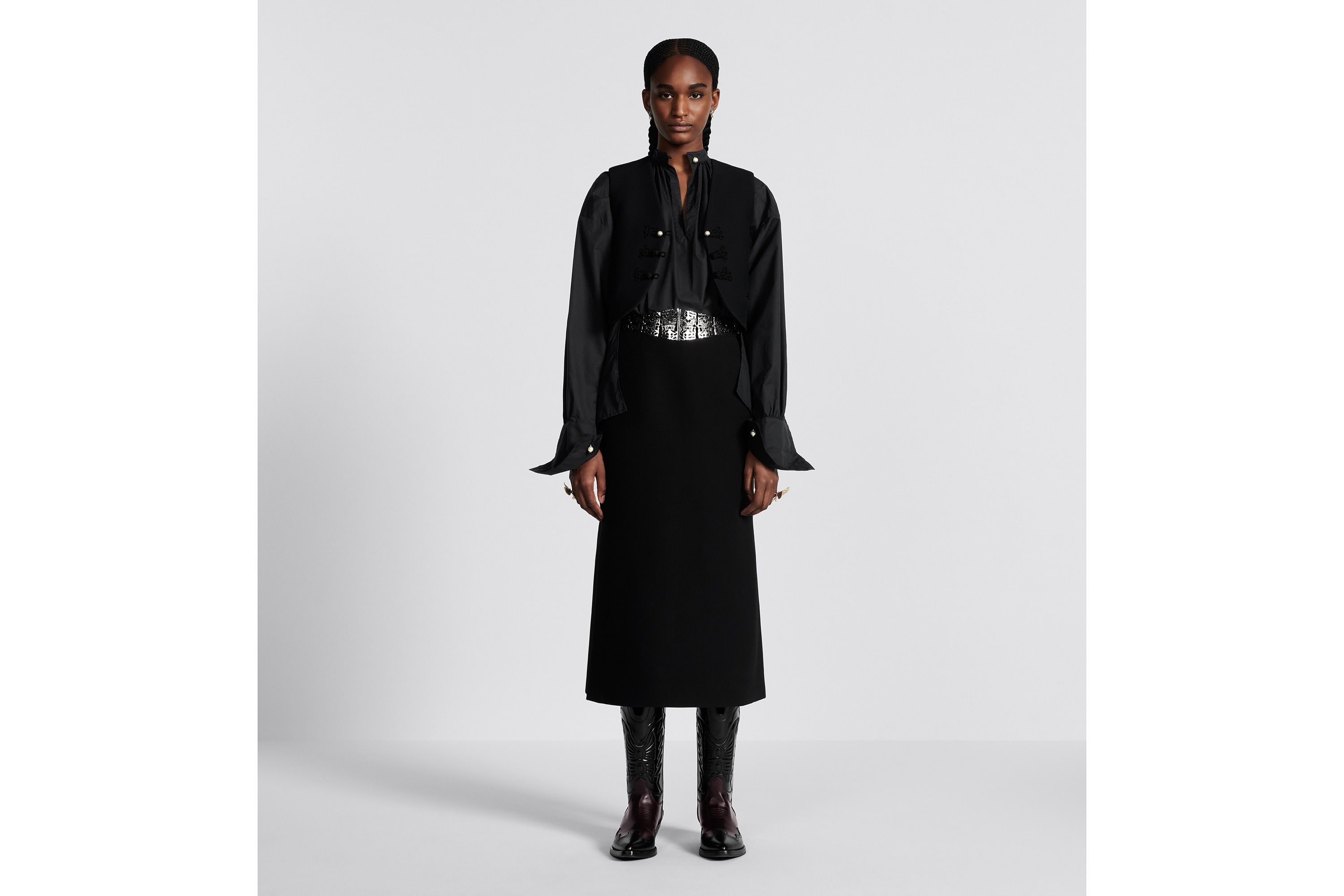 Mid-Length Straight-Cut Skirt - 4