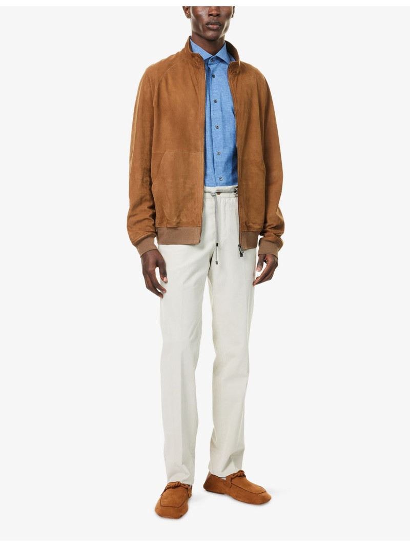 CORNELIANI Slim-Leg Corduroy Stretch-Cotton Trousers outlook