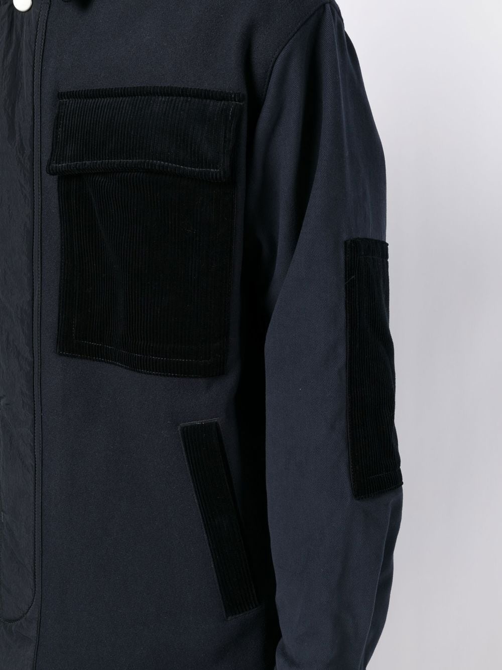 corduroy-detail shirt jacket - 5