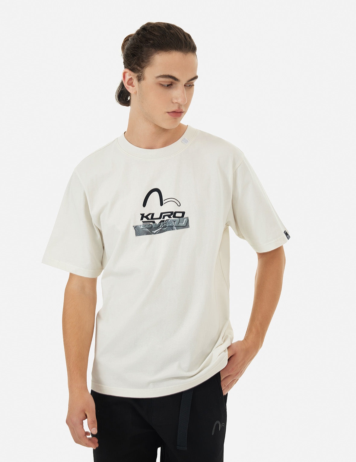 Logo and Tape Print Regular Fit T-shirt - 5