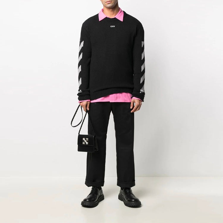 Off-White Men's SS21 SS21 logo Shirt Black OMHE023R21KNI0011041 - 3