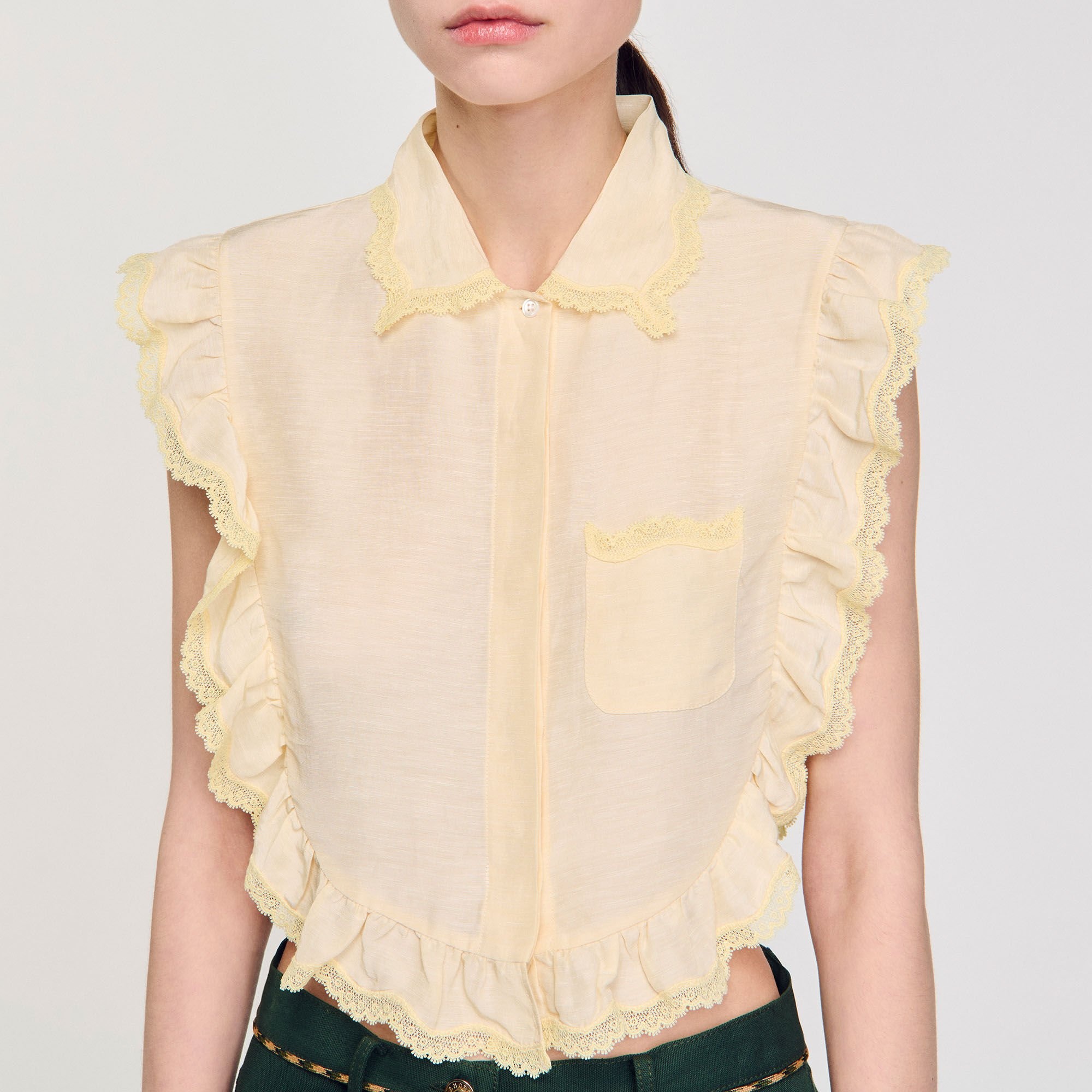 SHIRT COLLAR WITH LACE DETAIL - 3