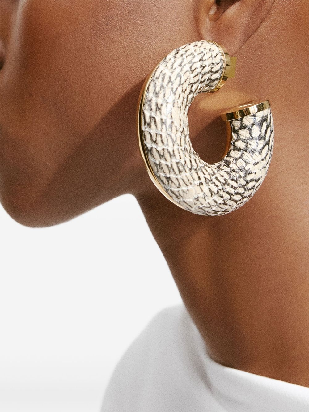 python-effect hoop earrings - 2