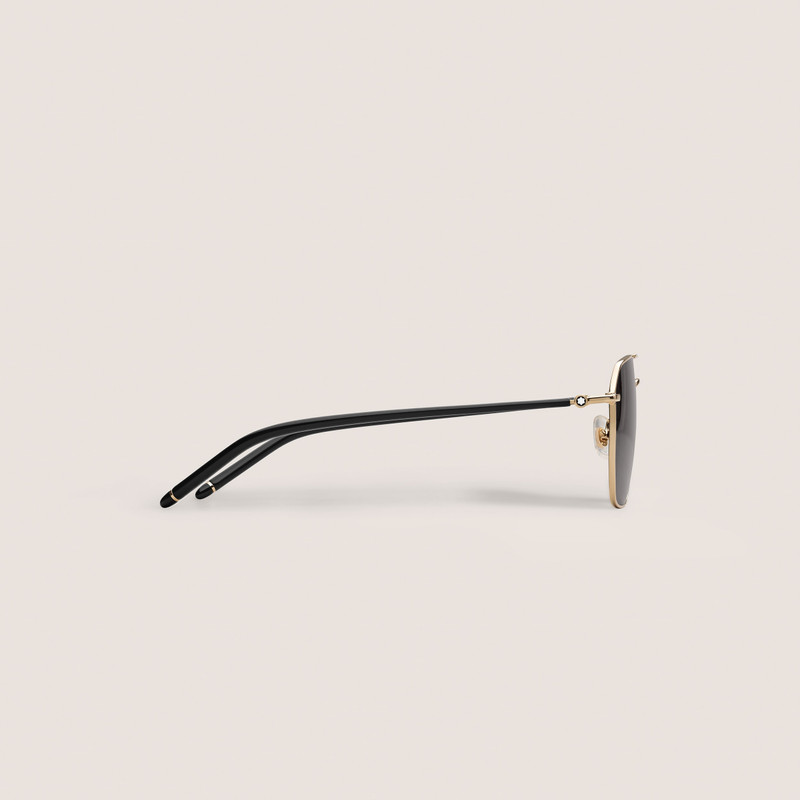 Montblanc Squared Sunglasses with Gold Coloured Metal Frame outlook