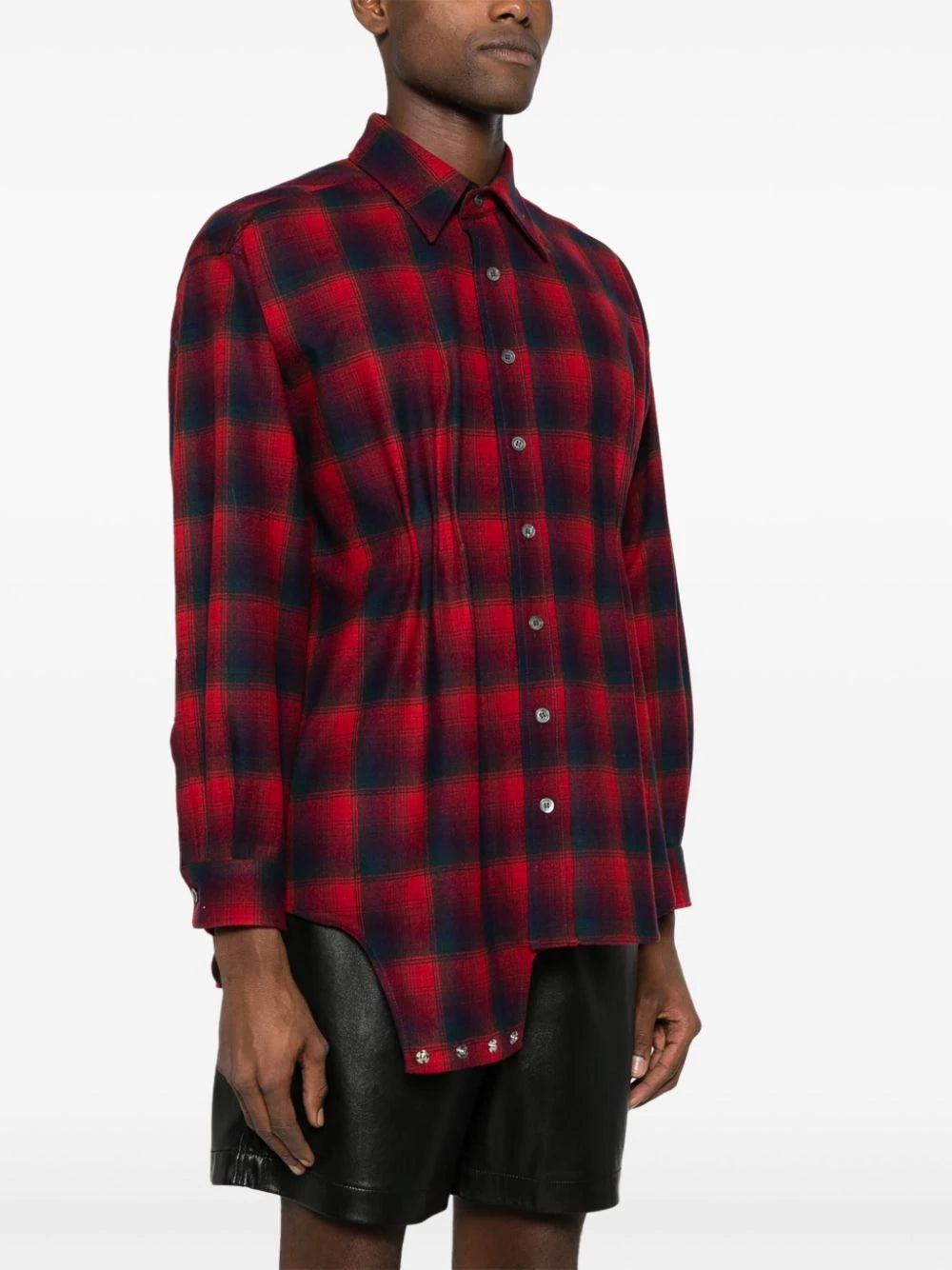 X PENDLETON CHECKED WOOL PLAYSUIT SHIRT - 3