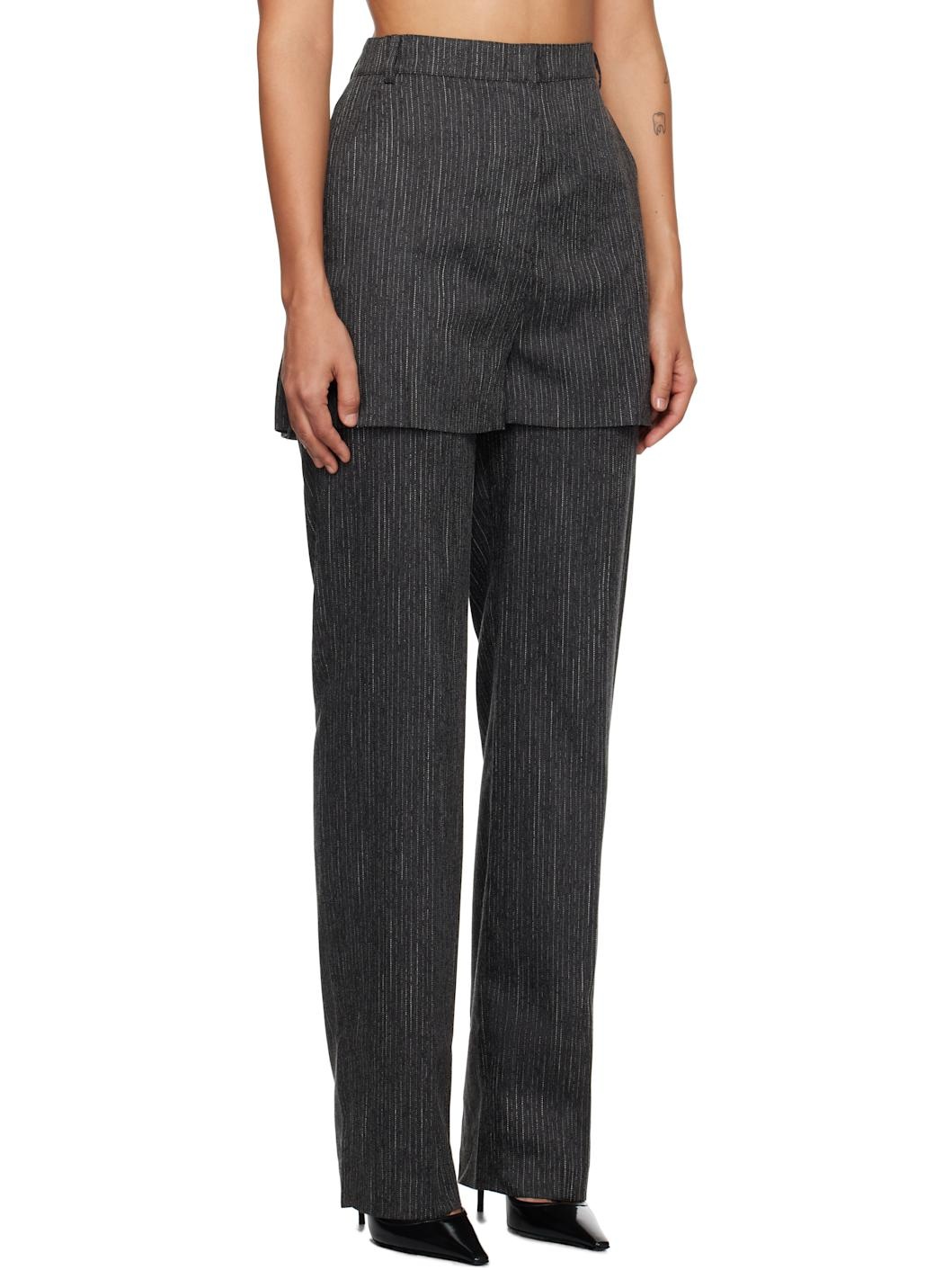 Gray Shorts Layered Trousers - 2