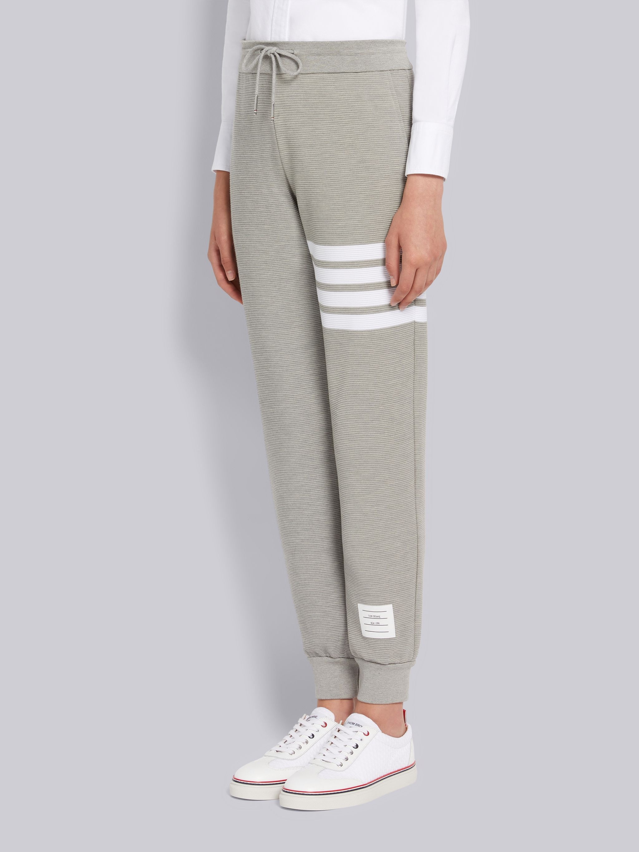 Light Grey Ottoman Rib 4-Bar Sweatpant - 2