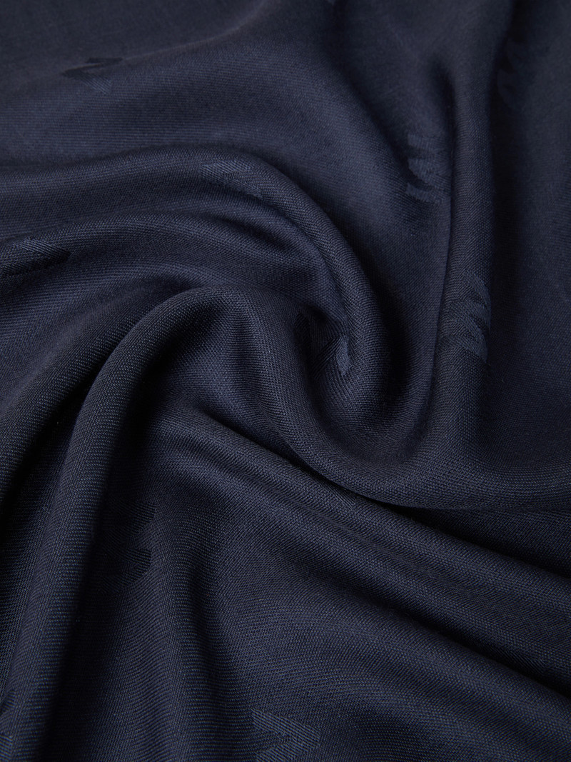 CEDRO Jacquard-knit wool and silk shawl - MIDNIGHTBLUE 3