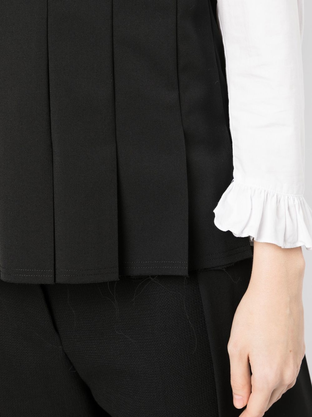 distressed-effect box-pleated dress - 5