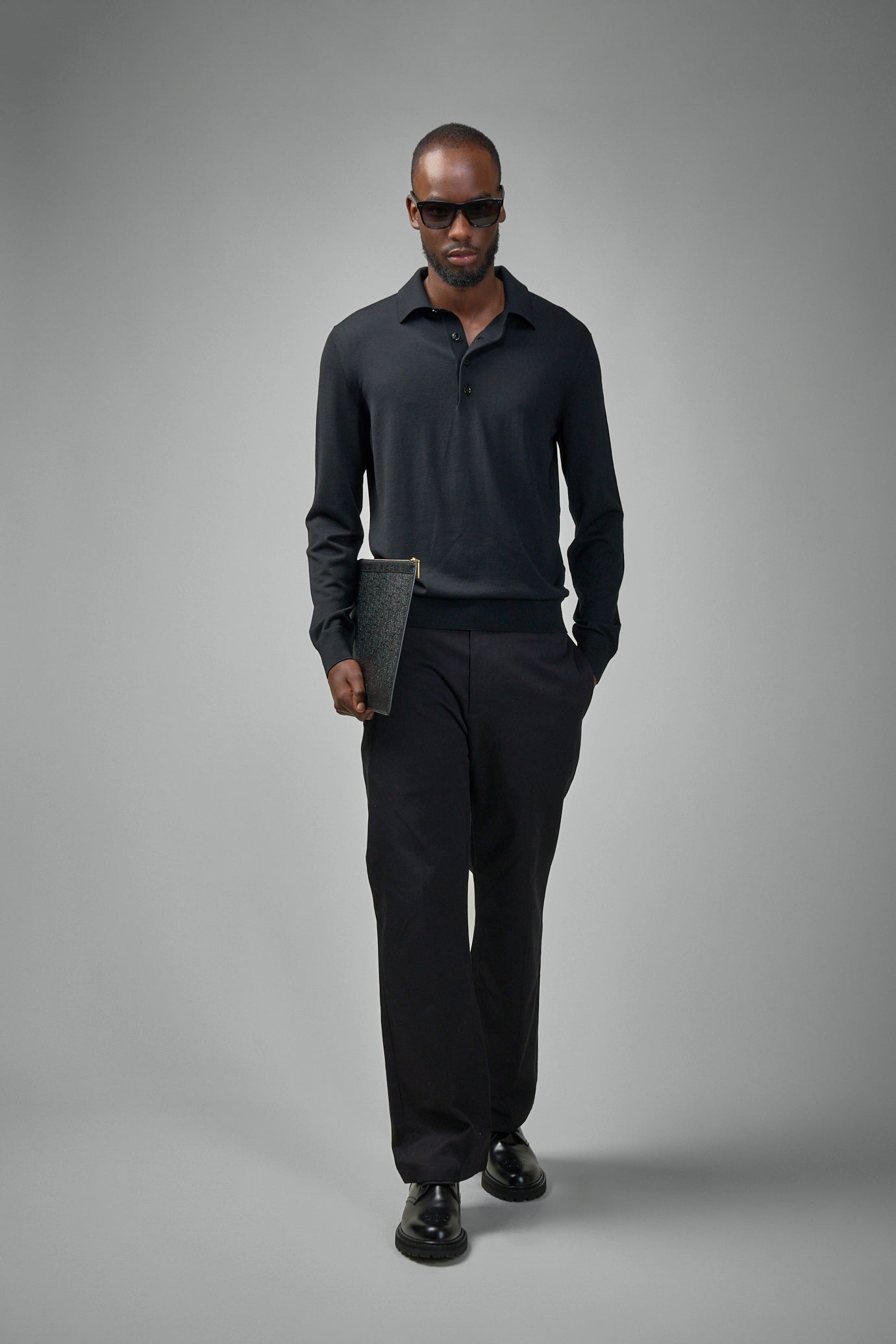Fine Gauge Pure Wool LS Polo - 2