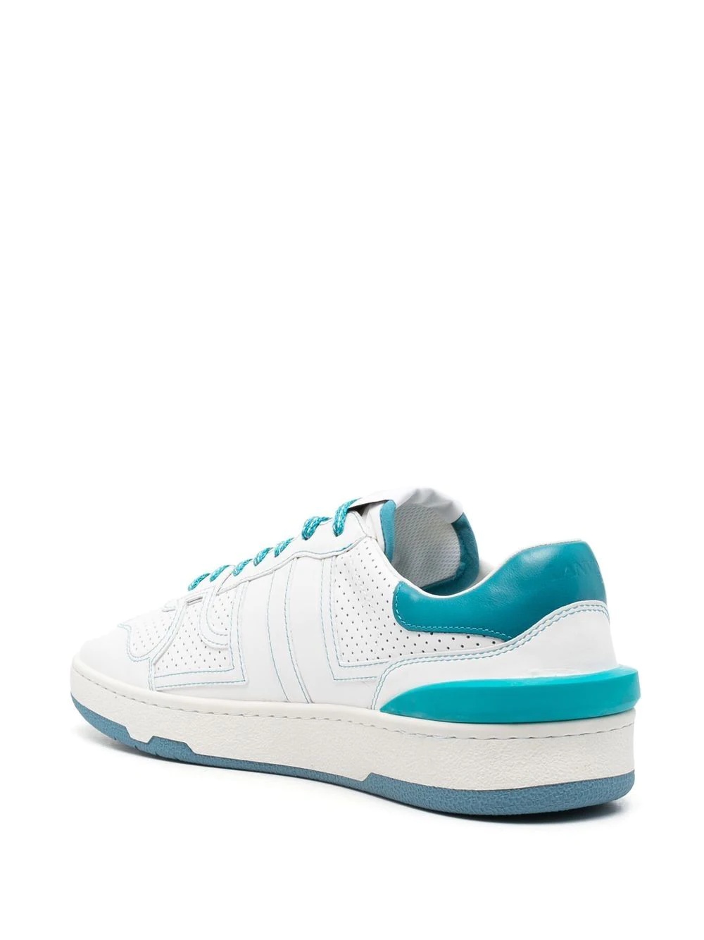 perforated-panel leather sneakers - 3