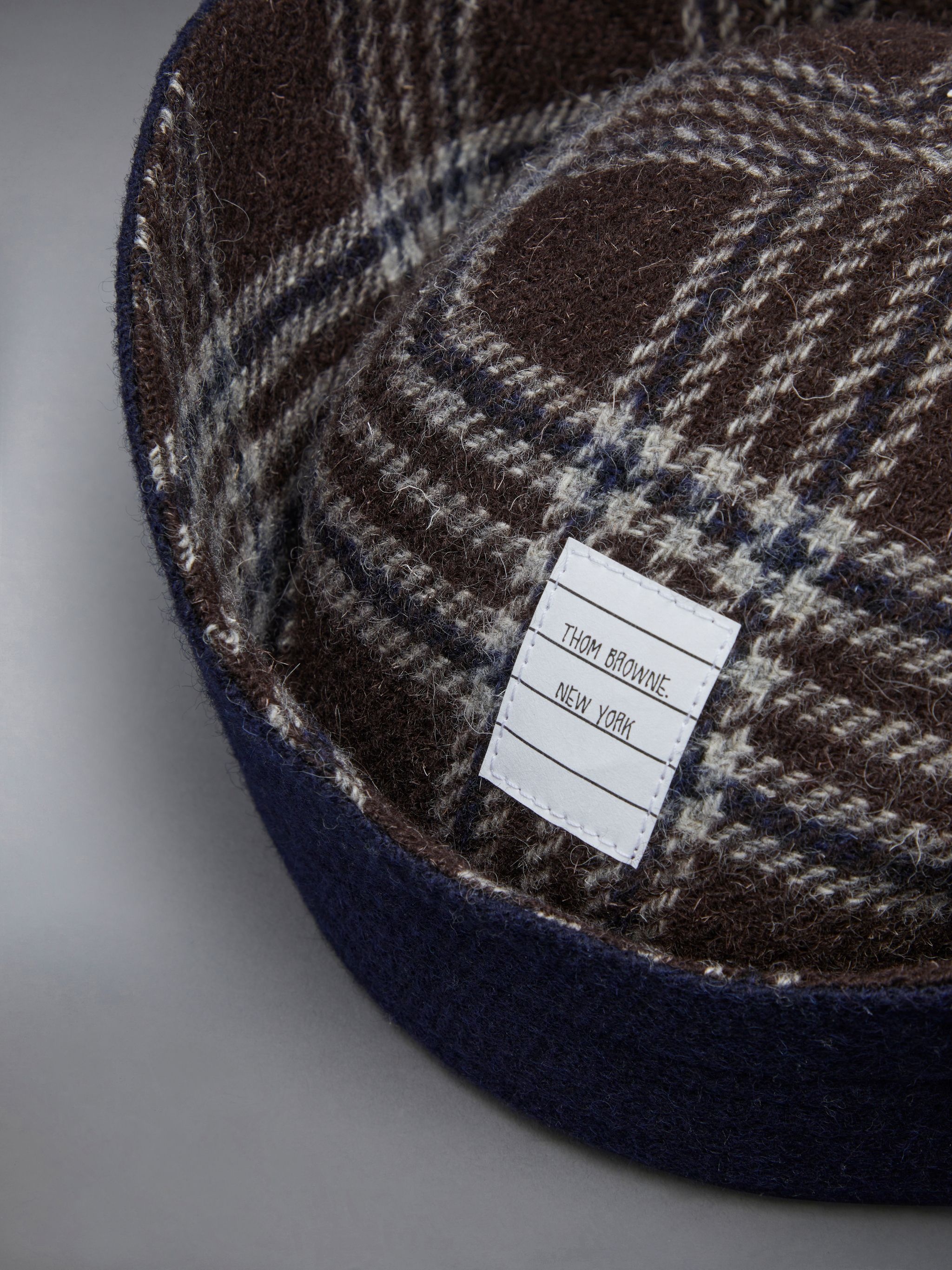 Prince of Wales Check British Wool Turn Back Whale Hat - 4