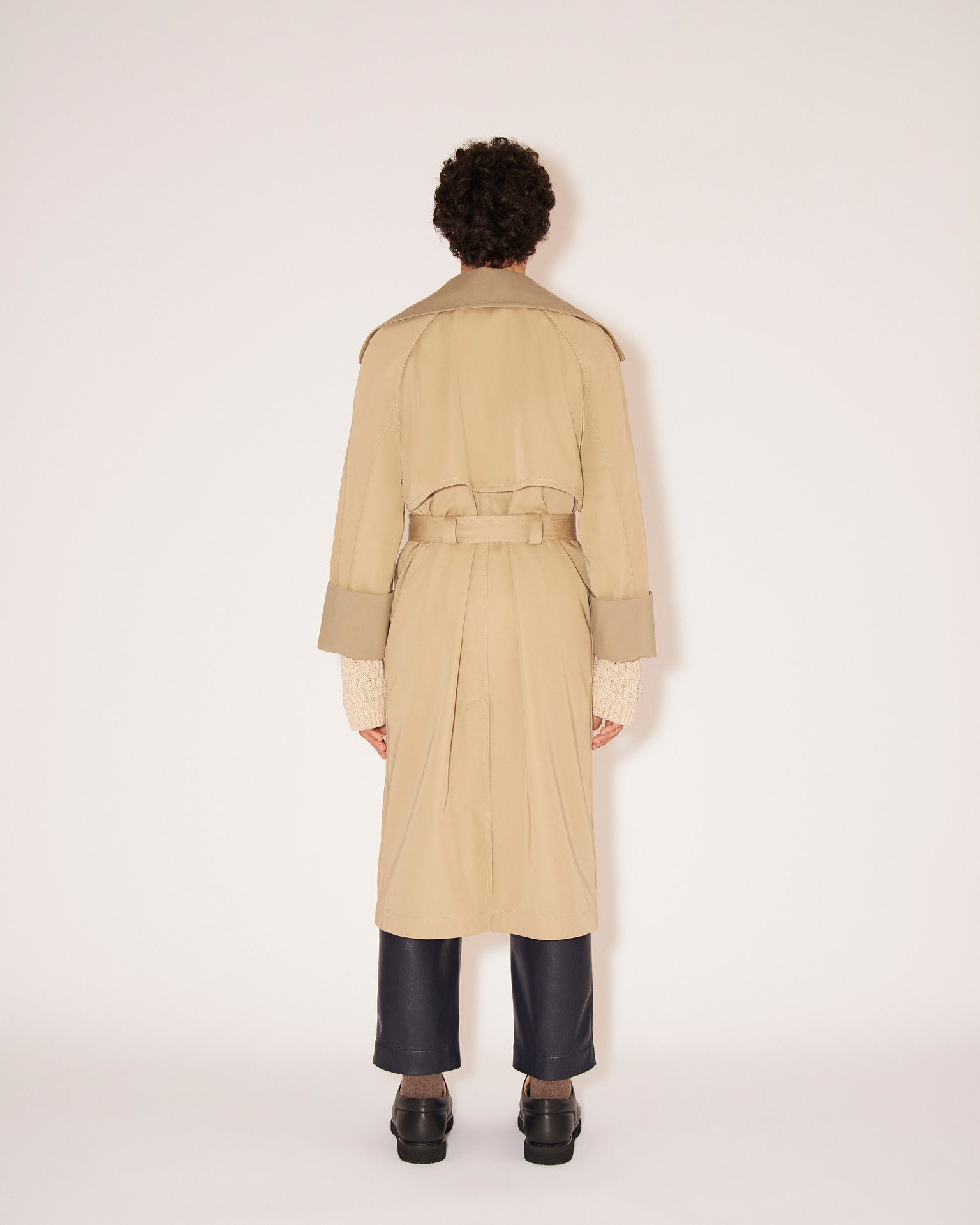 MANTAS - Bonded twill trench coat - Beige - 7