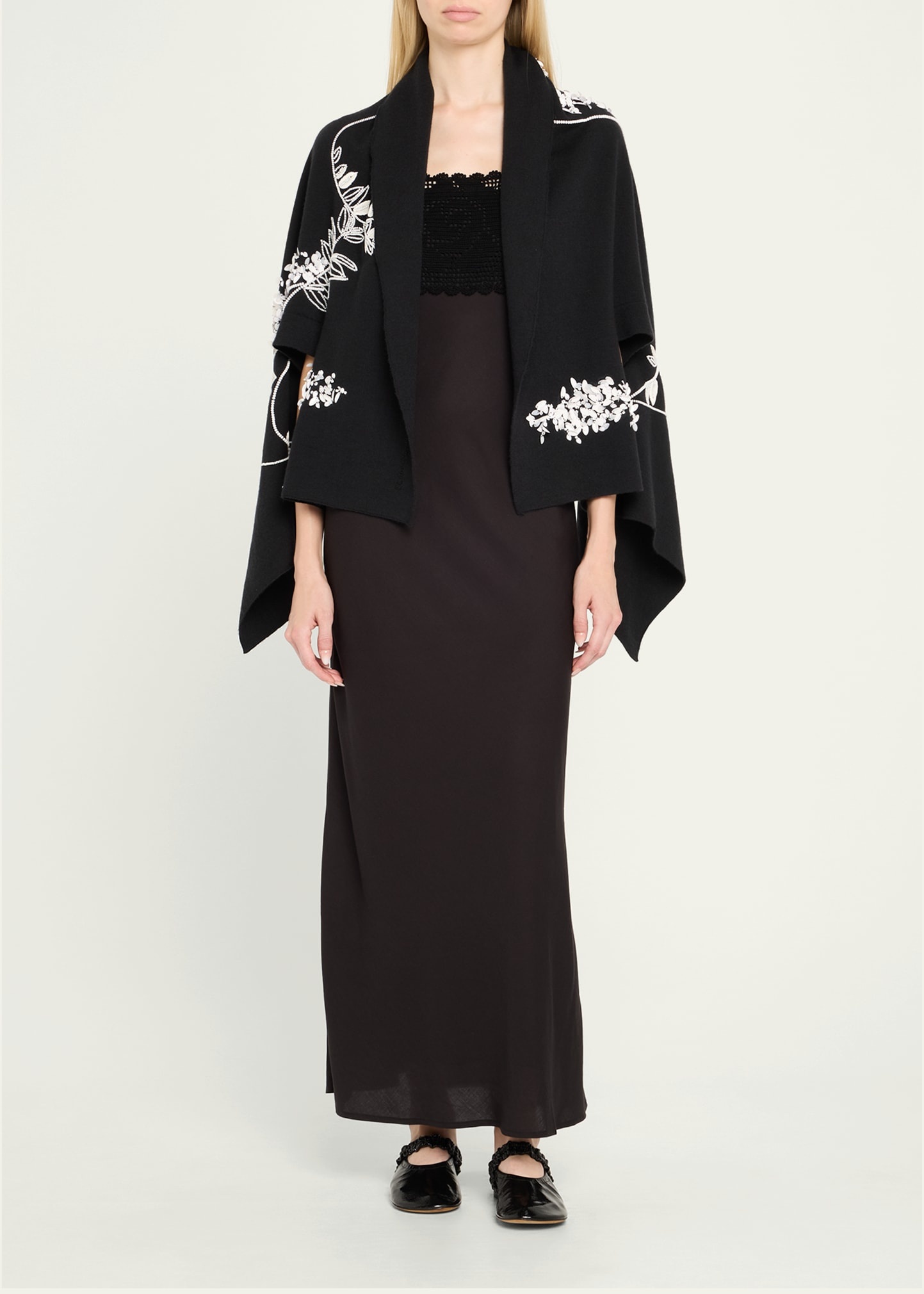 Shirene Embroidered Cashmere Shawl - 2
