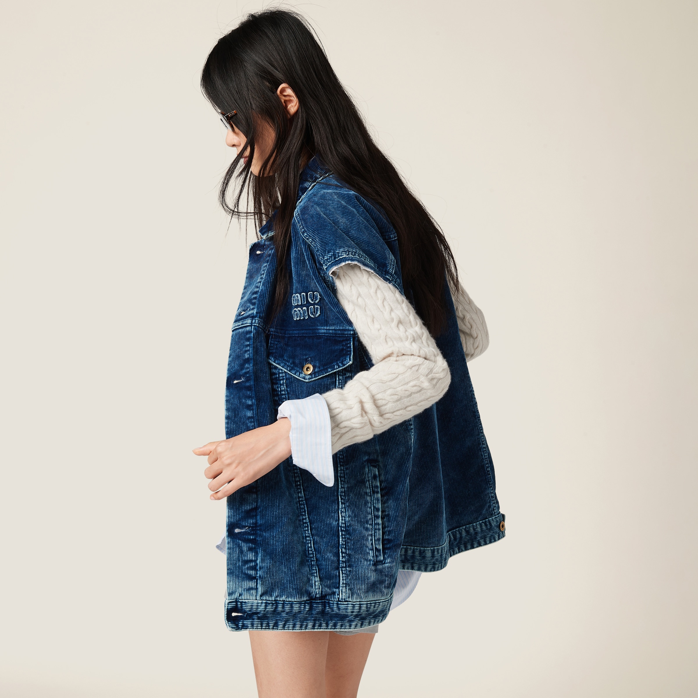 Washed velvet vest - 4