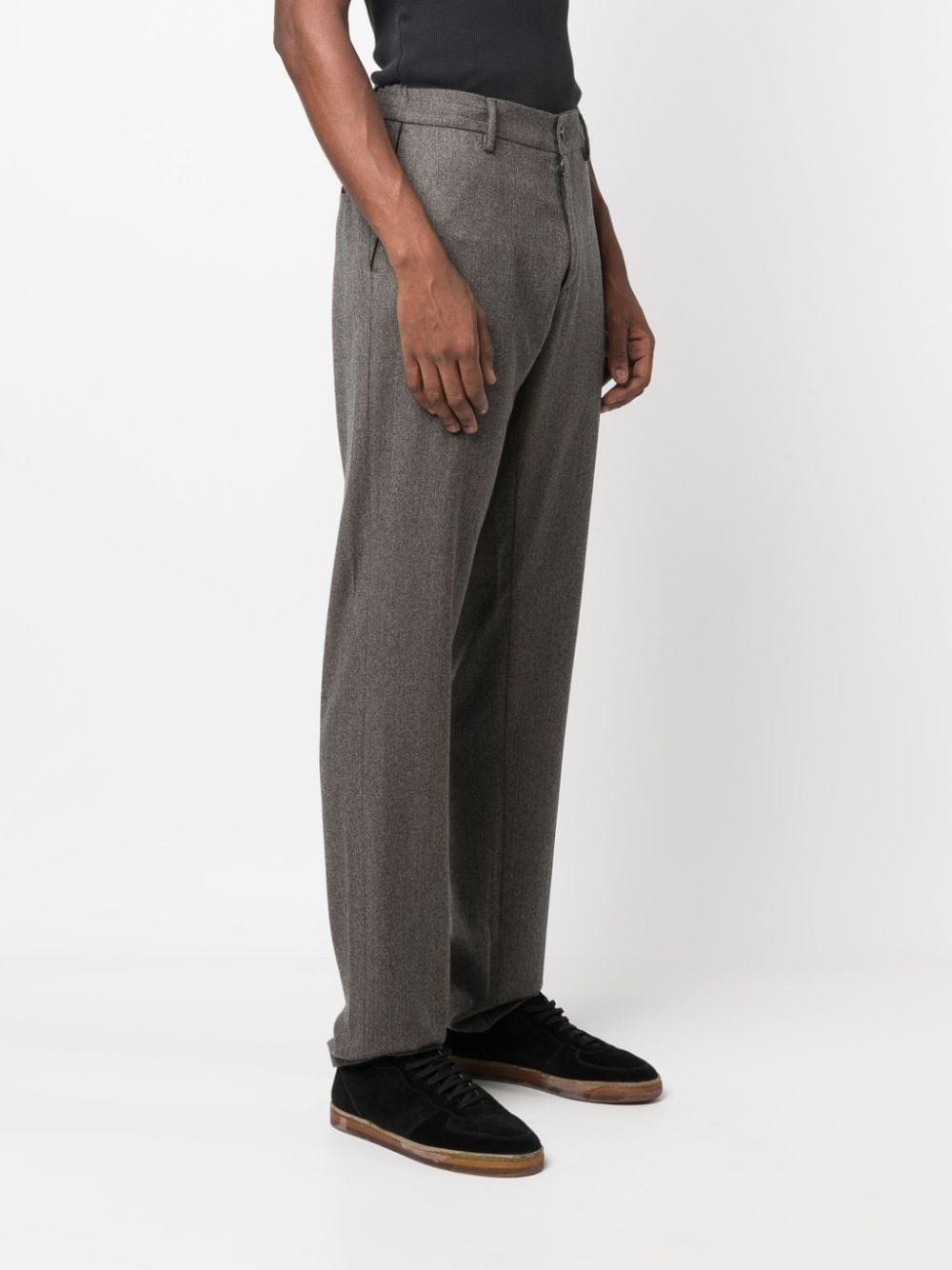 straight-leg wool trousers - 3