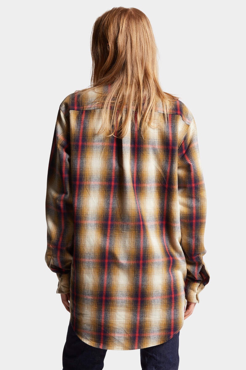 SPARKLING CHECKED FLANEL GRUNGE MILITARY SHIRT - 4