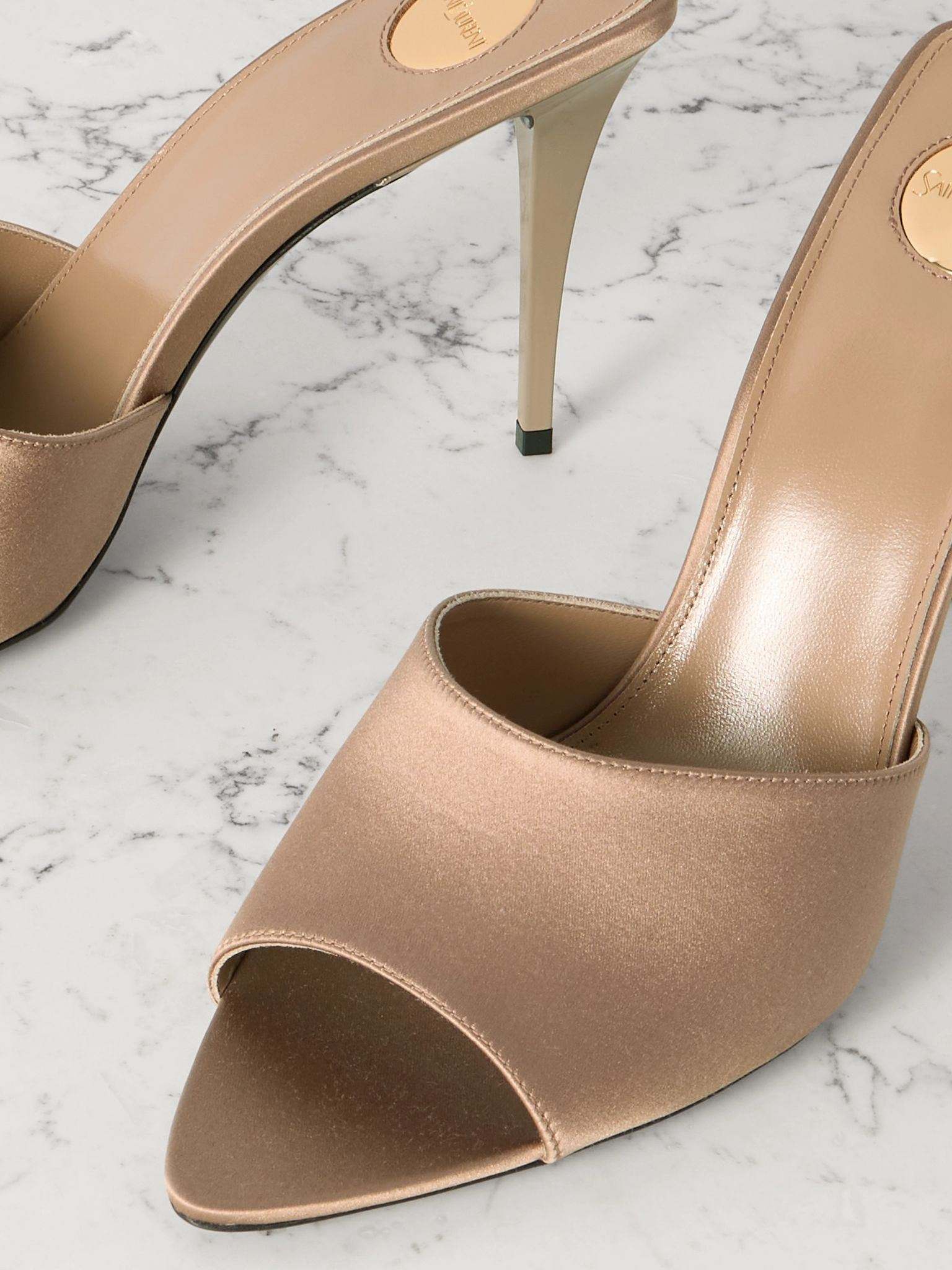 Romy satin mules Beige - 4