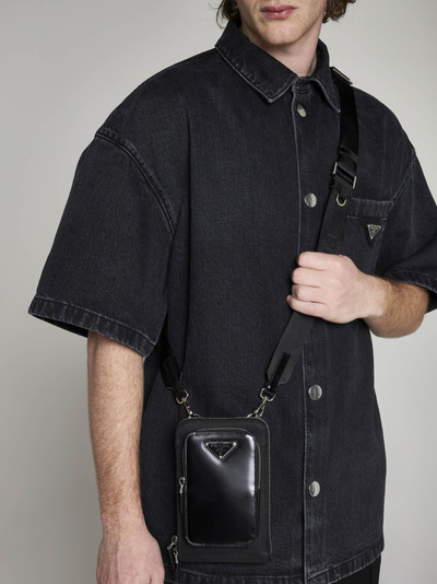 Prada Leather and Re-Nylon crossbody bag outlook