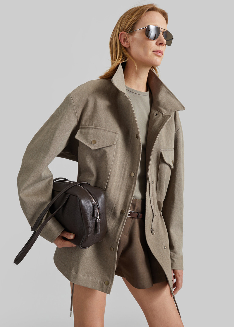 Danto Drawstring Utility Jacket - Light Brown 3